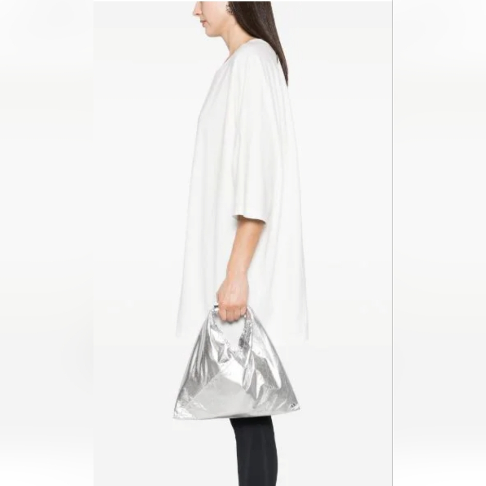 MM6 MAISON MARGIELA Silver Classic Triangle Small Tote Purse